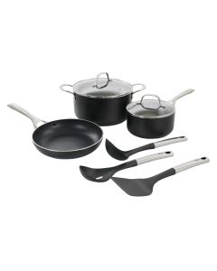 Oster Palladium 8 Piece Aluminum Cookware Set in Black