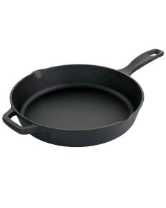 Oster Castaway 12 Inch Cast Iron Round Frying Pan with Dual Spouts