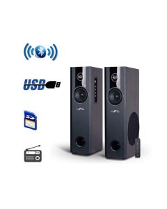 beFree Sound 2.1 Channel Bluetooth Powered Black Tower Speakers