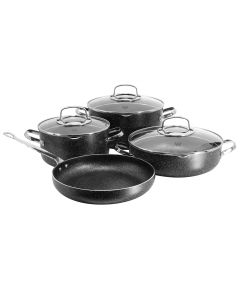 Korkmaz Galaksi 7 Piece Non Stick Aluminum Cookware Set in Black